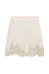 Nina Lace And Satin Mini Skirt - Ivory