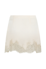 Nina Lace And Satin Mini Skirt - Ivory