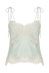 Nina Satin And Lace Camisole - Sage