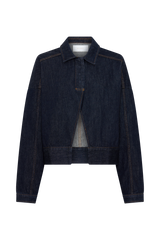 Olandria Oversized Jacket Top - Washed Indigo Blue