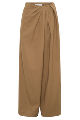Owen Draped Wide Leg Pants - Mocha