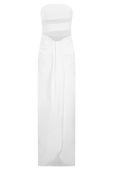 Paulina Cut Out Strapless Maxi Dress - White