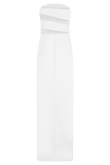 Paulina Cut Out Strapless Maxi Dress - White