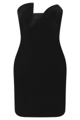 Paulina Velvet Strapless Mini Dress - Black