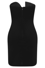 Paulina Velvet Strapless Mini Dress - Black