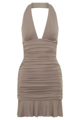 Peregrine Modal Halter Mini Dress - Neutral