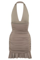 Peregrine Modal Halter Mini Dress - Neutral