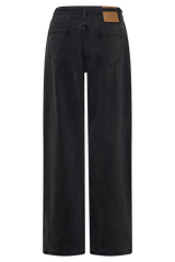 Perrie Mid Rise Straight Leg Tie Jeans - Washed Black