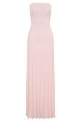 Pia Ribbed Strapless Maxi Dress - Baby Pink