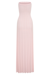 Pia Ribbed Strapless Maxi Dress - Baby Pink