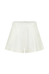 Piper Linen Flare Shorts - White