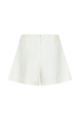 Piper Linen Flare Shorts - White