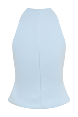 Portia Scuba Sleeveless Top - Pale Blue