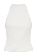 Portia Scuba Sleeveless Top - White