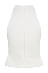 Portia Scuba Sleeveless Top - White