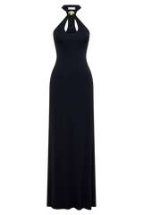 Ramona Modal Maxi Dress With Hardware - Black