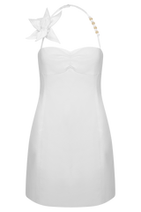 Reyes Cotton Floral Mini Dress - White