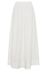 River Gathered Maxi Skirt - White