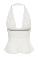 River Halter Neck Sleeveless Top - White