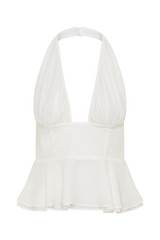 River Halter Neck Sleeveless Top - White