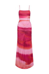 Roisin Slinky Maxi Dress - Pink Sunset Print