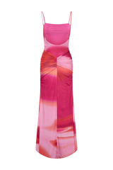 Roisin Slinky Maxi Dress - Pink Sunset Print
