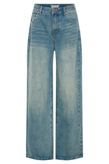 Romi Mid Rise Wide Leg Jeans - Faded Mid Blue