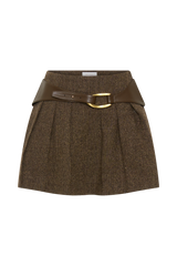 Romy Mini Skirt With Hardware - Herringbone