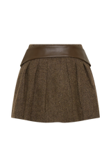 Romy Mini Skirt With Hardware - Herringbone