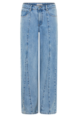 Roy Mid Rise Wide Leg Denim Jeans - Classic Blue