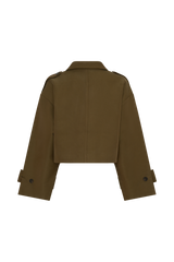 Rue Funnel Neck Bomber Jacket - Khaki