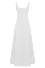 Salma Drop Waist Cotton Maxi Dress - White