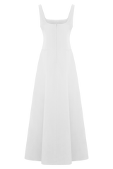 Salma Drop Waist Cotton Maxi Dress - White