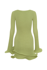 Samira Knit Long Sleeve Mini Dress - Light Olive