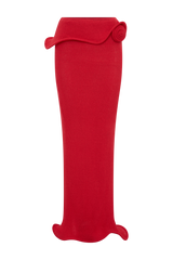 Samira Knit Wired Maxi Skirt - Red