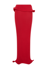 Samira Knit Wired Maxi Skirt - Red
