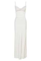 Seraphine Corset Satin Maxi Dress - Ivory