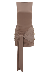 Sinead Slinky Mini Dress With Hardware - Mocha