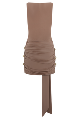 Sinead Slinky Mini Dress With Hardware - Mocha