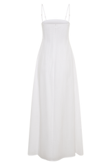 Sofie Pintuck Linen Maxi Dress - White