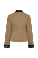 Solange Zip Up Collared Jacket - Natural