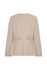 Solenne Collarless Suiting Blazer - Natural Marle