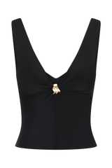 Spencer Slinky Top with Hardware - Black