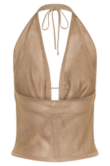 Stan Lurex Cowl Neck Top - Gold