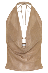 Stan Lurex Cowl Neck Top - Gold