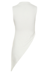 Suong High Neck Gathered Top - White