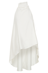 Sydney Asymmetrical Satin Halter Top - Ivory