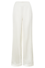 Sydney Straight Leg Satin Pants - Ivory
