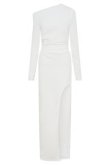 Thalyn Crepe Maxi Dress With Split - White