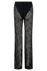 Theodosia Wide Leg Lace Pants - Black